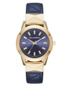 Karl Lagerfeld Paris Labelle Goldtone Stainless Steel And Leather Watch