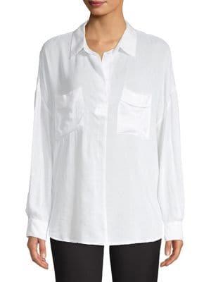 Mustard Seed Drop-shoulder Double-pocket Shirt