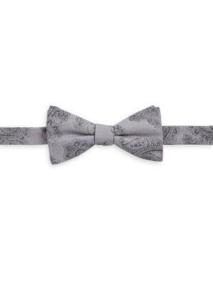 Black Brown Paisley Silk Bow Tie