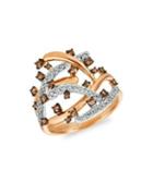 Le Vian Chocolatier Vanilla Diamonds, Chocolate Diamonds & 14k Strawberry Gold Statement Ring