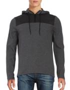 Kenneth Cole New York Paneled Knit Quarter-zip Hoodie