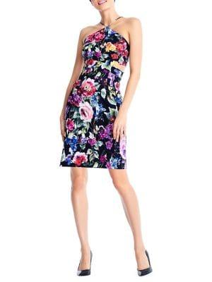 Aidan By Aidan Mattox Floral-print Cocktail Dress