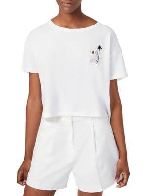 French Connection Take It Easy Graphic Crop Tee