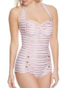 Betsey Johnson Shimmer Stripes One-piece Swimsuit