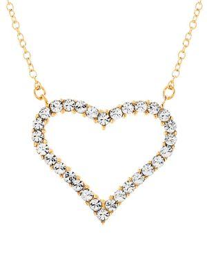 Lord & Taylor Swarovski Crystal Open Heart Pendant Necklace