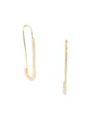Cz By Kenneth Jay Lane Cubic Zirconia Safety Pin Earrings