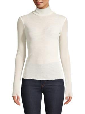 Free People Mesh Lightweight Long-sleeve Turtleneck