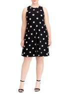 Lauren Ralph Lauren Plus Polka Dot A-line Dress