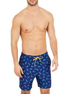 Nautica Quick Dry Shark Print Swim Trunks