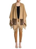 Elie Tahari Carolina Leopard Print Faux-fur Cape