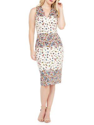 Maggy London Butterflies V-neck Sheath Dress