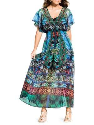 City Chic Plus Bella Vacanza Tangier Maxi Dress