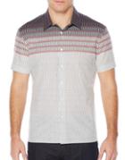 Perry Ellis Zigzag Cotton Casual Button-down Shirt