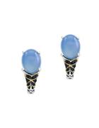 Effy Chalcedony, Sapphire And 18k Yellow Gold Earrings