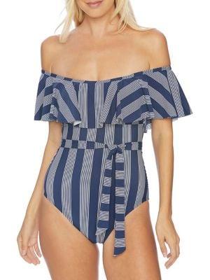 Splendid Long Lines Off-shoulder One-piece Swimsuit