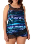 Miraclesuit Plus Printed Mesh Swim Tank