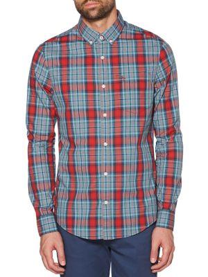 Original Penguin Jaspe Plaid Slim-fit Button-down Shirt