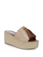 H Halston Melissa Leather Espadrille Slides