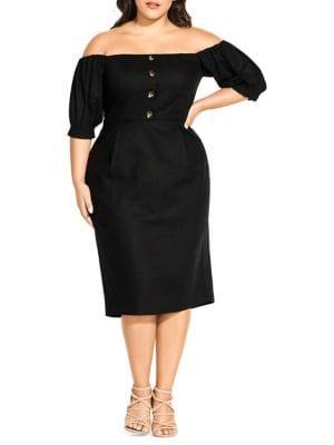 City Chic Plus Bubble Sleeve Dress