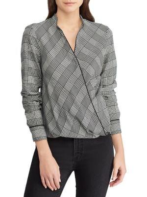 Lauren Ralph Lauren Petite Glen Plaid Wrap Top