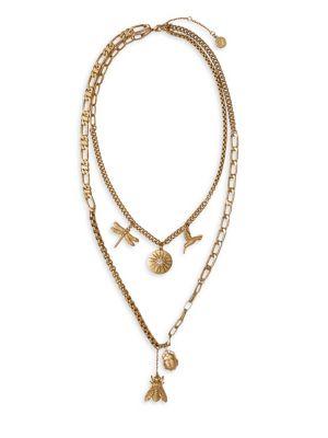 Vince Camuto Charmed Pieces Crystal Layered Necklace
