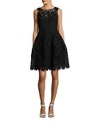 Tommy Hilfiger Sleeveless Lace-overlay Fit-and-flare Dress