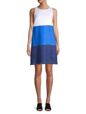 Tommy Bahama Colorblock Frayed Hem Shift Dress