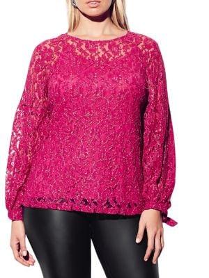 City Chic Plus Lurex Love Top