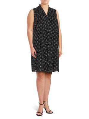 Vince Camuto Plus Polka-dot Sleeveless Dress