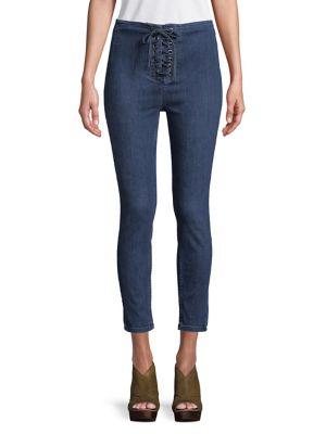 Free People Lace-up High-waist Jeans