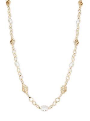 Design Lab Lord & Taylor Crystal Station Chain Necklace