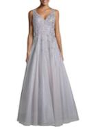 Xscape Embroidered Floral A-line Ball Gown