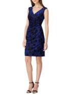 Tahari Arthur S. Levine Portrait-neck Flocked Velvet Sheath Dress
