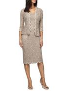 Alex Evenings Two-piece Lace Jacket And Shift Dress Set