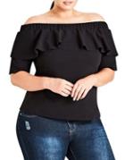 City Chic Plus Play Date Off-the-shoulder Top