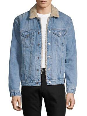 Lucky Brand Faux-shearling Denim Jacket