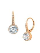 Lord & Taylor 14k Rose Goldplated Sterling Silver & Crystal Leverback Earrings