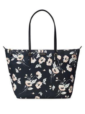 Lauren Ralph Lauren Medium Floral Print Nylon Tote