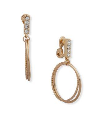 Anne Klein Crystal Clip Earrings