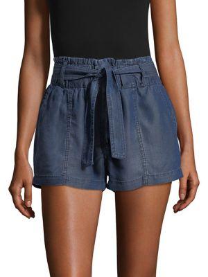 Design Lab Lord & Taylor Belted Lyocell Shorts