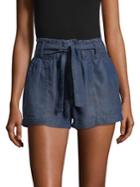 Design Lab Lord & Taylor Belted Lyocell Shorts