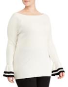 Lauren Ralph Lauren Plus Striped-cuff Boatneck Sweater