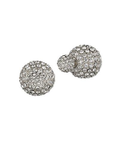 Anne Klein Pave Front Back Stud Earrings