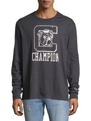 Champion Long-sleeve Varsity Logo Graphic Tee