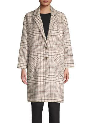 The Fifth Label Wool-blend Checkered Button-front Coat