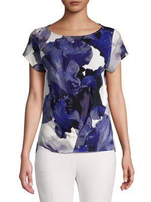 Donna Karan Gathered-front Floral Top
