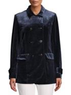 Jones New York Velvet Double-breasted Peacoat