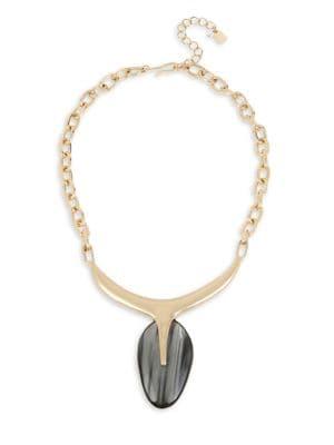 Robert Lee Morris Soho Sculptural Oval Stone Pendant Necklace