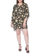 Bobeau Plus Morna Ruffle-sleeve Dress