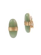 Robert Lee Morris Collection Jade Goldtone Clip-on Earrings